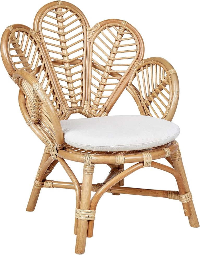 Beliani Chaise paon pour enfants en rotin naturel clair, collection Florentine