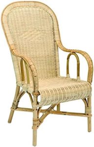 fauteuil La Vannerie d’Aujourd’hui en rotin haut dossier